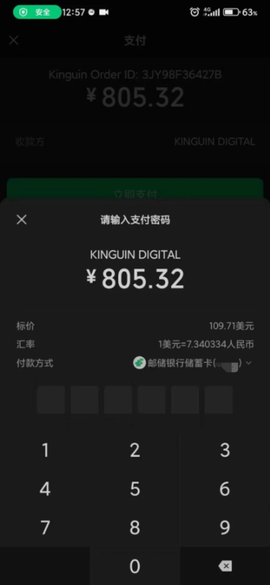 支付页面